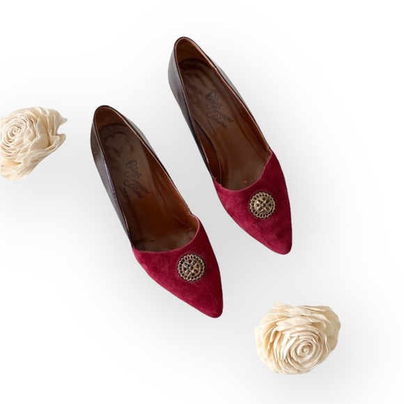 Vintage 60’s: Rosina Ferragamo Schiavone ⍟ Crystal Medallion Low Heels Pumps ⍟ 6 - Picture 8 of 16